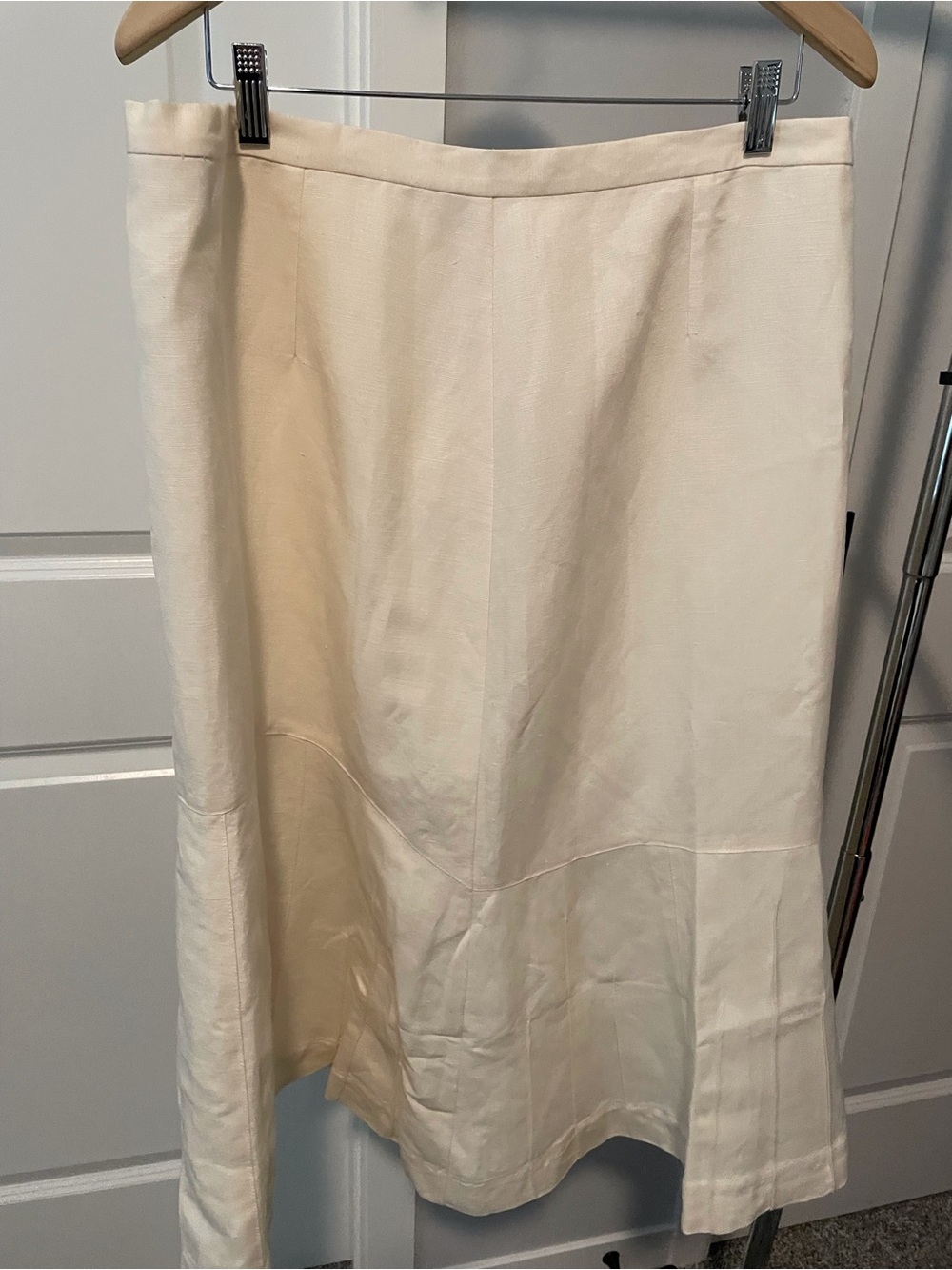 Susan Bristol Cream Midi A-Line Skirt